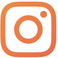 an orange instagram logo on a white background